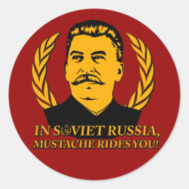 In Sovjet-Rusland rijdt snor je! Ronde Sticker