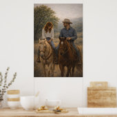 In stap vallen | Westerse paardenkunst | Poster (Keuken)