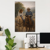 In stap vallen | Westerse paardenkunst | Poster (Thuiskantoor)