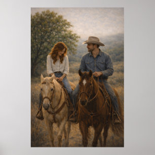 In stap vallen   Westerse paardenkunst   Poster