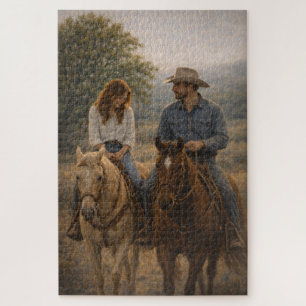 In stap vallen Westerse paardenkunst Puzzel