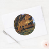 In steen gehouwen ronde sticker (Envelop)