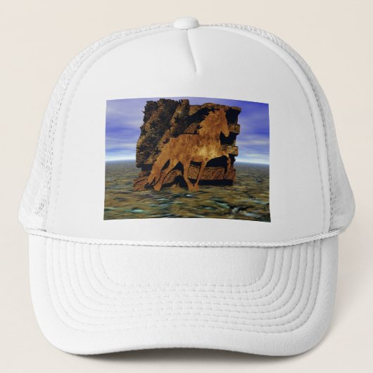In steen gehouwen trucker pet (Voorkant)