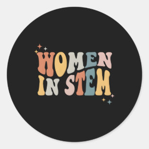 In Stem Steminist Science Vrouw Engineer Tech Ronde Sticker