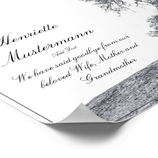 In stil verdriet - boom op de weide poster (Hoek)