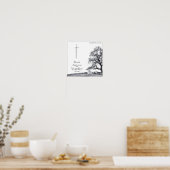 In stil verdriet - boom op de weide poster (Keuken)