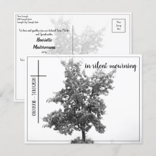 In stille rouw - boom op de weide 2.0 briefkaart