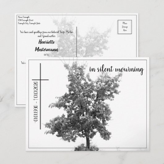In stille rouw - boom op de weide 2.0 briefkaart (Voorkant / Achterkant)