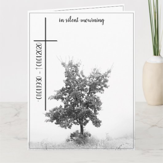 In stille rouw - boom op de weide 2.0 kaart (Voorkant)