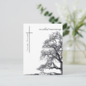 In stille rouw - boom op de weide briefkaart (Staand voorkant)