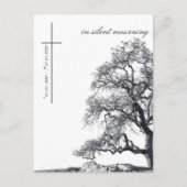 In stille rouw - boom op de weide briefkaart (Voorkant)