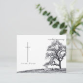 In stille rouw - boom op de weide briefkaart (Staand voorkant)