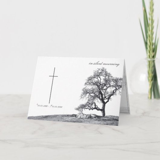 In stille rouw - boom op de weide kaart (Voorkant)