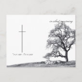 In stille rouw - boom op het weiland briefkaart (Voorkant)