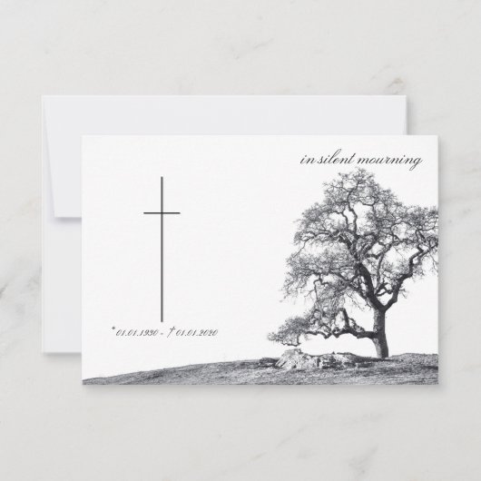 In stille rouw - boom op weide (Voorkant)