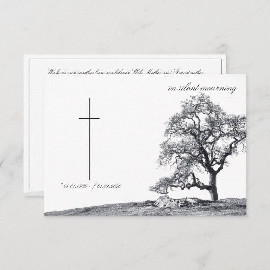 In stille rouw - boom op weide (Voorkant / Achterkant)