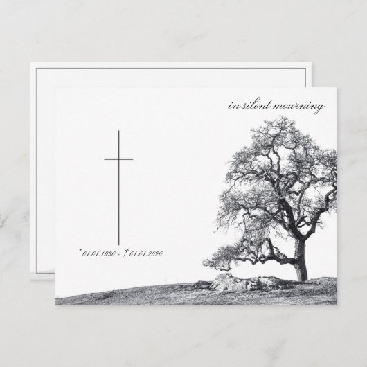 In stille rouw - boom op weide (Voorkant / Achterkant)