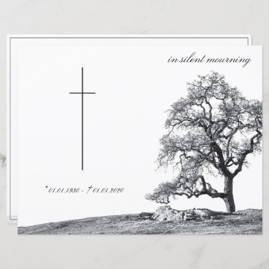 In stille rouw - boom op weide (Voorkant / Achterkant)
