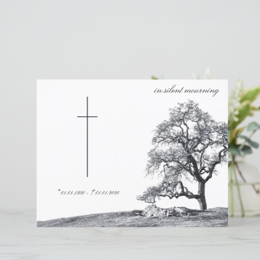 In stille rouw - boom op weide (Staand voorkant)