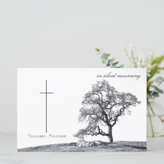 In stille rouw - boom op weide (Staand voorkant)