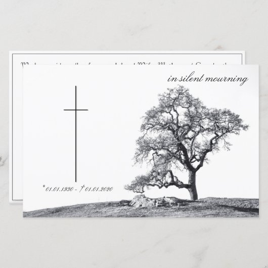 In stille rouw - boom op weide (Voorkant / Achterkant)