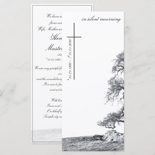 In stille rouw - boom op weide (Voorkant / Achterkant)