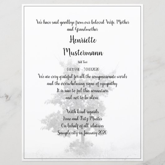 In stille rouw - boom op weide 2.0 (Achterkant)