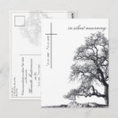 In stille rouw - boom op weide briefkaart (Voorkant / Achterkant)