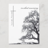 In stille rouw - boom op weide briefkaart (Voorkant)