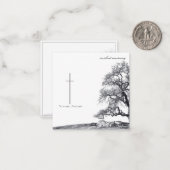 In stille rouw - boom op weide notitiekaartje (Voorkant / Achterkant in situ)