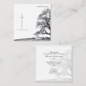 In stille rouw - boom op weide notitiekaartje (Voorkant / Achterkant)