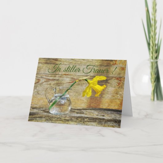 In stille rouw met gele narcis kaart (Voorkant)