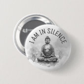 In stilte Boeddha Meditatie Button voor retraite # (Voorkant /achterkant)