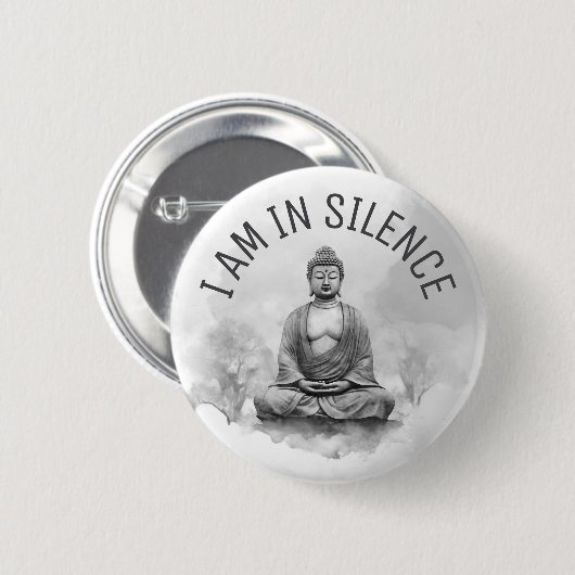 In stilte Boeddha Meditatie Button voor retraite # (Voorkant /achterkant)