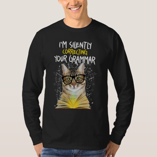 In stilte corrigeren van uw grammatica - Cat Engli T-shirt (Voorkant)