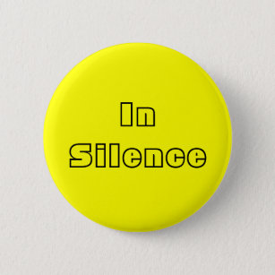 In Stilte — geel/zwart Ronde Button 5,7 Cm