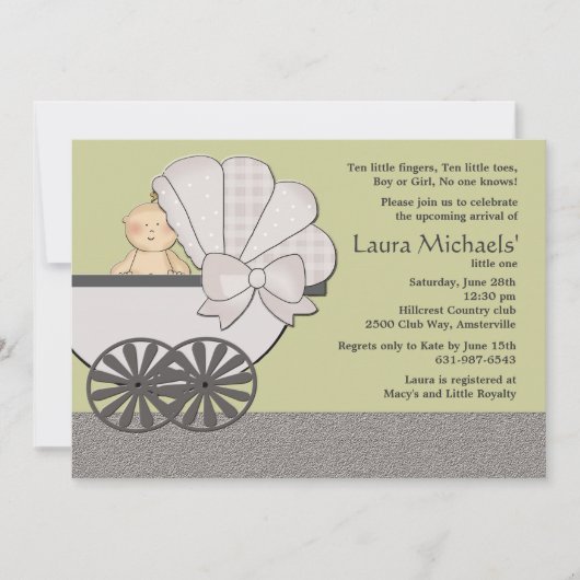 In Suspensie (u klikt Achtergrondkleur)Baby shower Kaart (Voorkant)