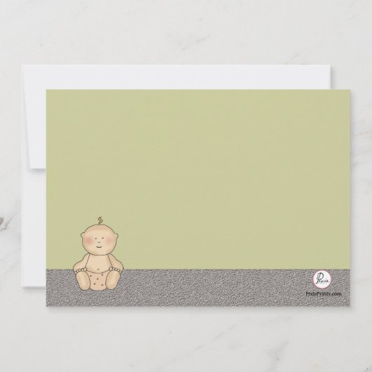 In Suspensie (u klikt Achtergrondkleur)Baby shower Kaart (Achterkant)