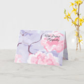 In Sympathy : Pink Roses within a Winters Frost . Kaart (Gele Bloem)