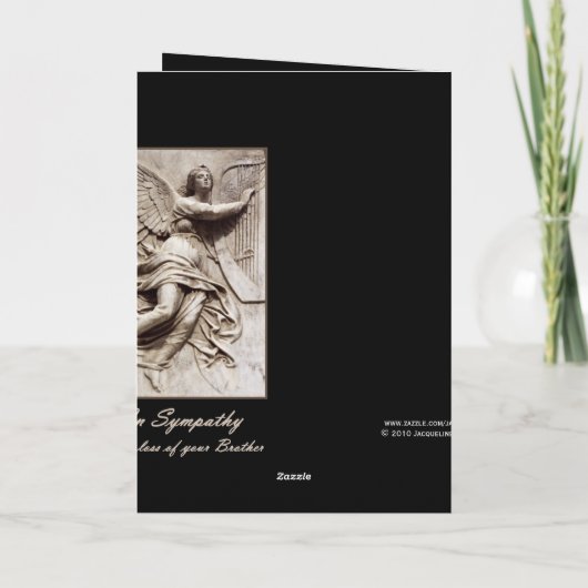 In Sympathy - Verlies van Broer - Engel met Harp Kaart (Achterkant)