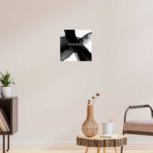"In Synch" Zwart & Wit Abstract ingelijste muurkun Poster (Woonkamer 3)