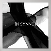 "In Synch" Zwart & Wit Abstract ingelijste muurkun Poster (Voorkant)