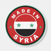 in syrië aangebracht etiket met de vlag van het la