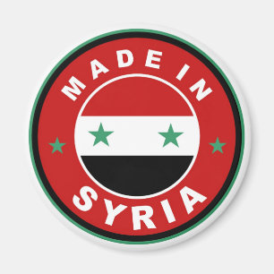 in syrië aangebracht etiket met de vlag van het la magneet