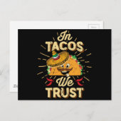 In Taco We Trust Taco Dinsdag Cinco de Mayo Briefkaart (Voorkant / Achterkant)