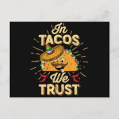 In Taco We Trust Taco Dinsdag Cinco de Mayo Briefkaart (Voorkant)