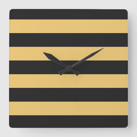 In te stellen STRIPES zwart Vierkante Klok (Voorkant)