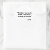 In tegenstelling tot wat vaak wordt gedacht, haat ronde sticker (Tas)