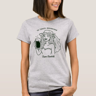 In Tenten Drinken Kamp Bruid Bachelorette Weekend T-shirt