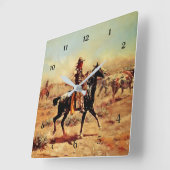 "In the Alkali" Western Art by Charles M Russell Vierkante Klok (Hoek)